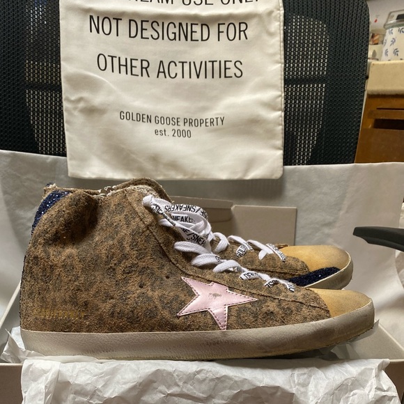 NIB Golden Goose Francy Leopard Suede Sneaker, 39 - Picture 6 of 16